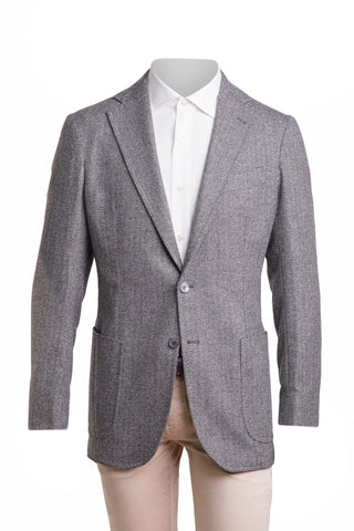 Sartorio Herringbone Virgin Wool-Silk-Cotton Sport Jacket