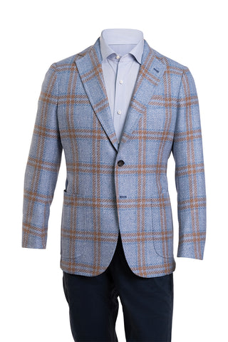 Sartorio Double Windowpane Virgin Wool-Silk Sport Jacket
