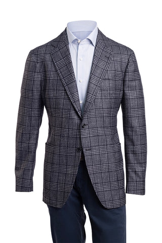 Sartorio Checked Wool-Silk-Cashmere Sport Jacket
