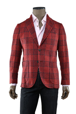 Sartorio Checked Virgin Wool-Silk Sport Jacket