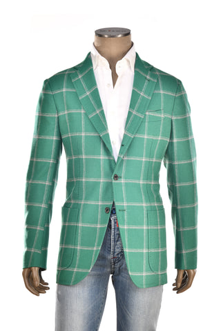 Sartorio Windowpane Virgin Wool-Cashmere Sport Jacket