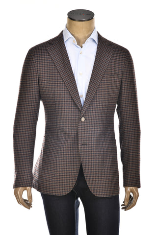 Carlo Barbera Gingham Wool-Cashmere Sport Jacket