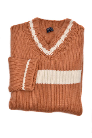 Fedeli Virgin Wool V-Neck Knit Sweater