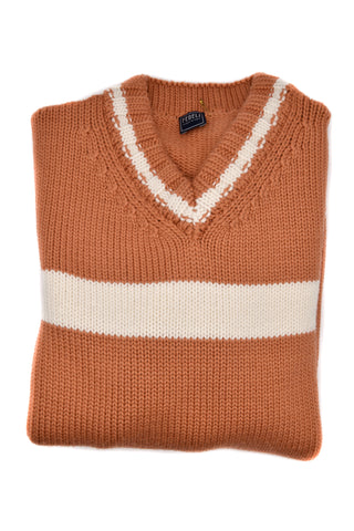 Fedeli Virgin Wool V-Neck Knit Sweater