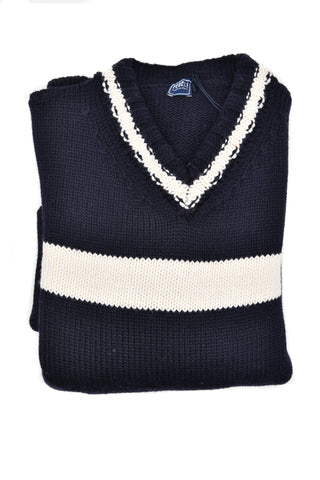 Fedeli Virgin Wool V-Neck Knit Sweater