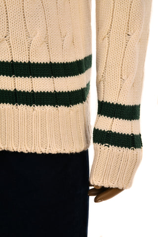 Fedeli Merino Wool V-Neck Varsity Long Sleeve Sweater