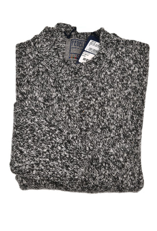 Fedeli Wool-Cashmere Marled Crewneck Knit Sweater