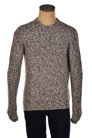 Fedeli Wool-Cashmere Marled Crewneck Knit Sweater