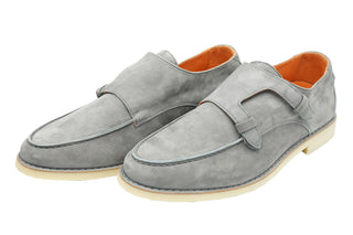 Andrea Ventura Master 2 Laces Solid Suede Elastic Monk Strap Slip-On Shoes