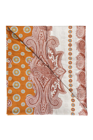 Eleventy Paisley Cotton-Silk Scarf