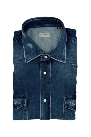 Sartorio Denim Snap Button Cotton Shirt