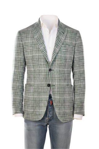 Sartorio Glen Check Plaid Wool-Silk Sport Jacket