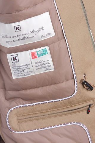 Kired by Kiton MUTP Cashmere Goose Down Overcoat w/ Fur Trim Collar