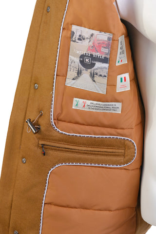 Kired by Kiton MUTP Cashmere Goose Down Overcoat w/ Fur Trim Collar