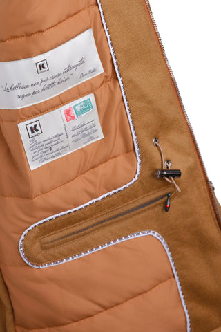 Kired by Kiton MUTP Cashmere Goose Down Overcoat w/ Fur Trim Collar