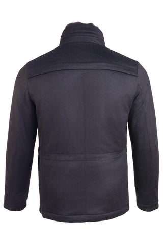 Kired by Kiton MUTP Cashmere Goose Down Overcoat w/ Fur Trim Collar