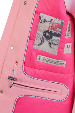 Kired by Kiton MUTP Cashmere Goose Down Overcoat w/ Fur Trim Collar