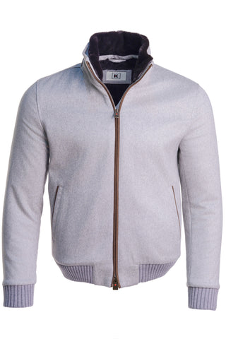 Kired by Kiton SABA Cashmere Beaver Fur Lined Bomber