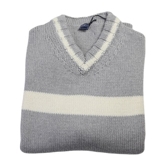 Fedeli Virgin Wool V-Neck Knit Sweater