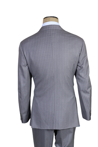 Brioni Grey Striped Wool Suit