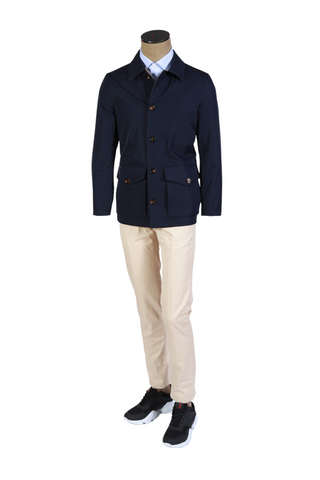 Kired by Kiton Taupe/ Dark-Blue Reversible Jacket