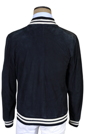 Kired by Kiton Solid Dark Blue Bomber