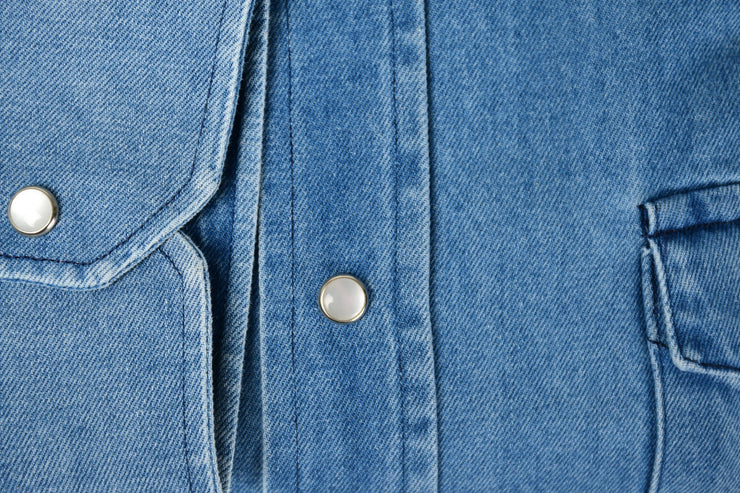 Sartorio Denim Snap Button Cotton Shirt