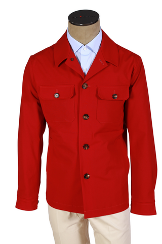 Kired by Kiton Red Solid Overshirt