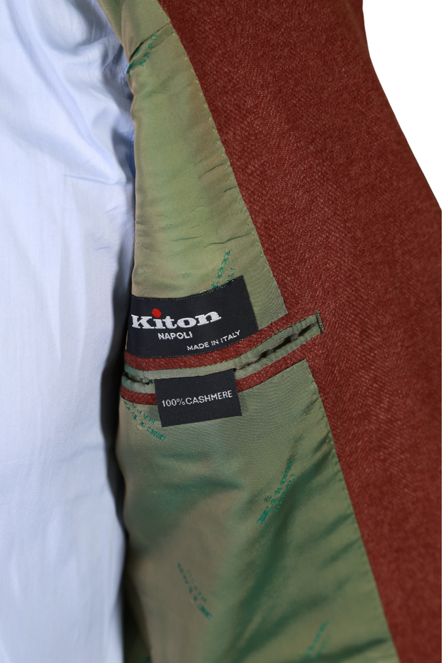 Kiton Rust Solid Cashmere Sport Jacket