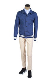 Kired by Kiton Blue Solid Cashmere Jacket