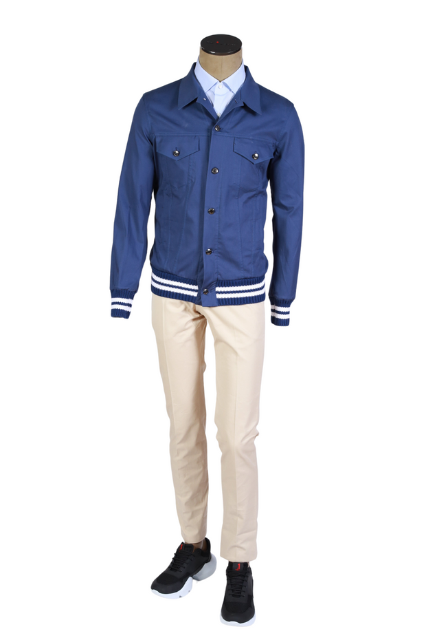 Kired by Kiton Blue Solid Cashmere Jacket