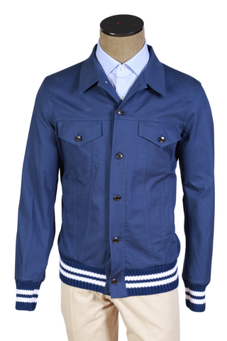 Kired by Kiton Blue Solid Cashmere Overshirt