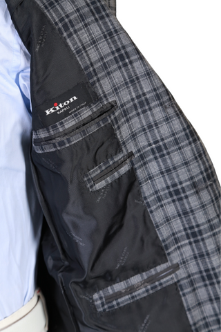 Kiton Grey Plaid Sport Jacket