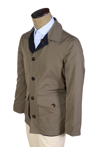 Kired by Kiton Taupe/ Dark-Blue Reversible Jacket