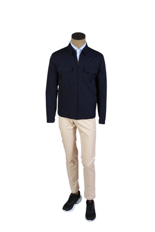 Kired by Kiton Midnight-Blue Nylon Overshirt