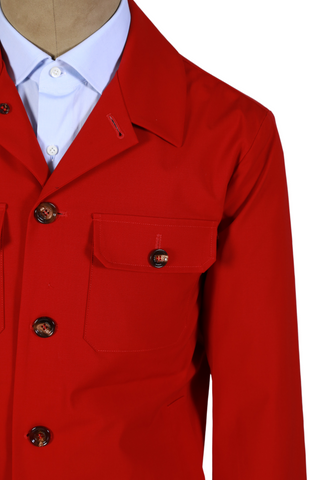 Kired by Kiton Red Solid Overshirt