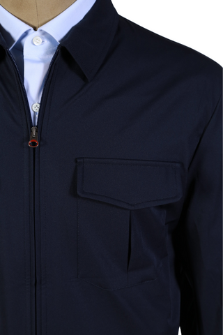 Kired by Kiton Midnight-Blue Nylon Overshirt