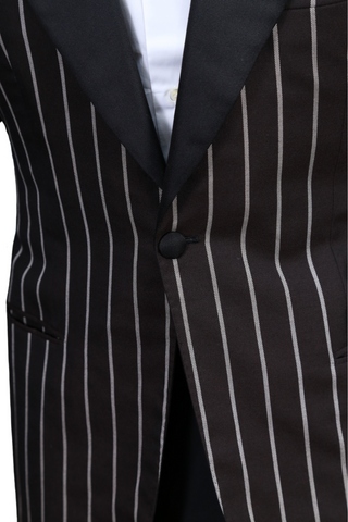 Kiton Midnight-Brown Striped Tuxedo
