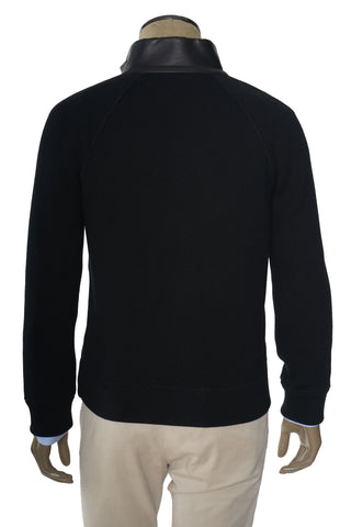 Manrico Cashmere Zip-Up Leather Panel Jacket