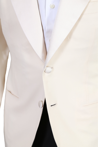 Kiton White Solid Wool Tuxedo