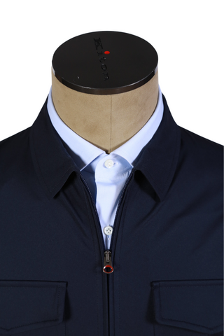 Kired by Kiton Midnight-Blue Nylon Overshirt