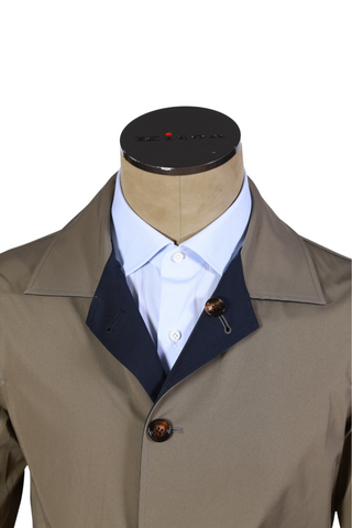 Kired by Kiton Taupe/ Dark-Blue Reversible Jacket