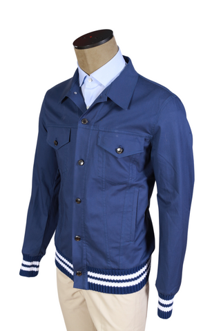 Kired by Kiton Blue Solid Cashmere Jacket