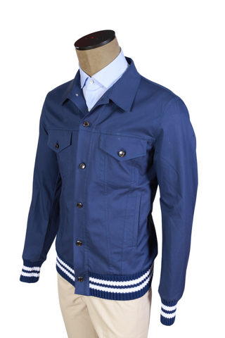 Kired by Kiton Blue Solid Cashmere Overshirt