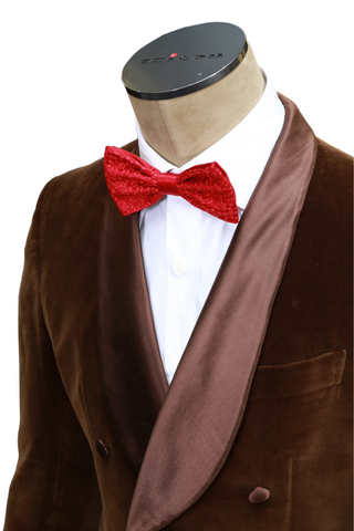 Kiton Brown Solid Cotton Tuxedo Jacket