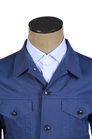 Kired by Kiton Blue Solid Cashmere Jacket