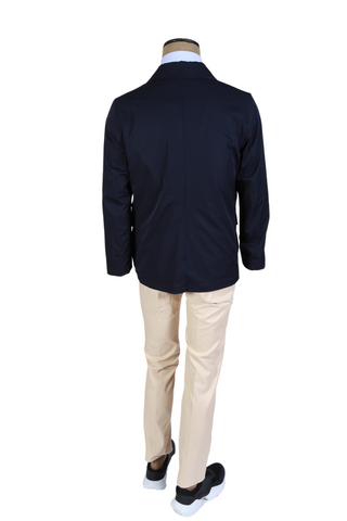 Kired by Kiton Taupe/ Dark-Blue Reversible Jacket