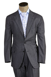 Brioni Grey Striped Wool Suit