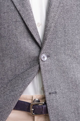 Sartorio Herringbone Virgin Wool-Silk-Cotton Sport Jacket