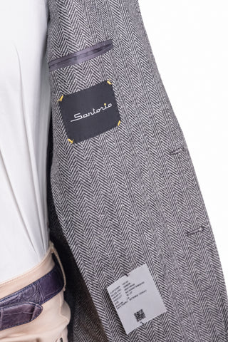 Sartorio Herringbone Virgin Wool-Silk-Cotton Sport Jacket